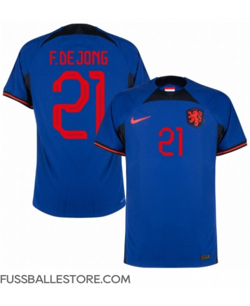 Günstige Niederlande Frenkie de Jong #21 Auswärtstrikot WM 2022 Kurzarm